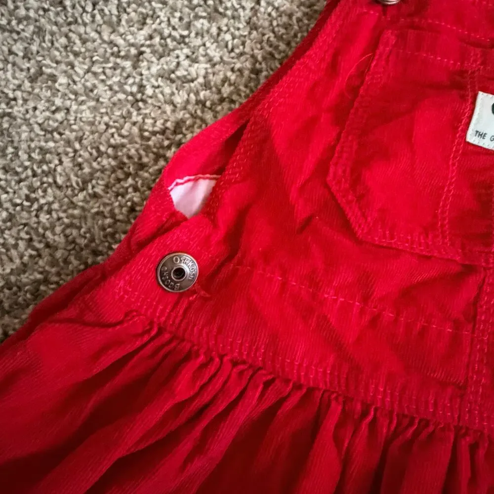 OshKosh B'gosh Red Overall Dress Girls Size 5T
